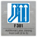 F 301 Additional Lane Joining from Left 2 to 3