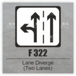 F 322 Lane Diverge Two Lanes