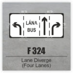 F 324 Lane Diverge Four Lanes